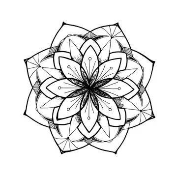Hand-drawn vector Mandala. Ethnic decorative elements. Hand-drawn background Stock Illustration