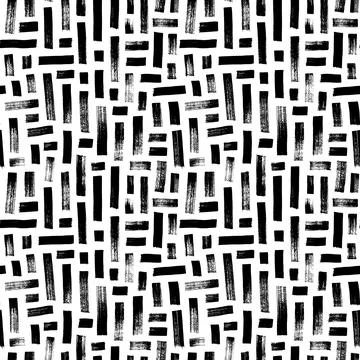 Hand drawn vector maze geometric seamless pattern. Stockillustratie