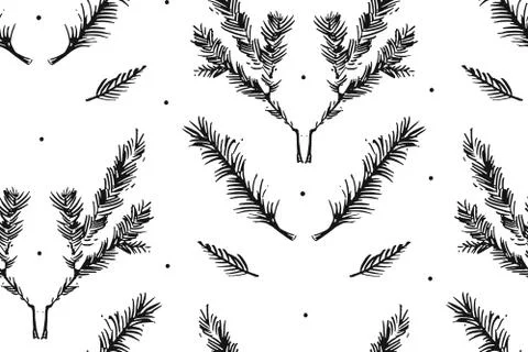 Hand drawn vector Merry Christmas rough freehand graphic design elements Stock Illustration