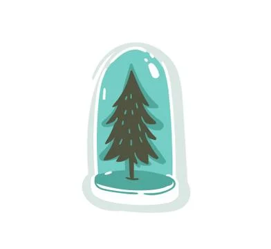 Hand drawn vector Merry Christmas time cartoon graphic illustration design Stock Illustration