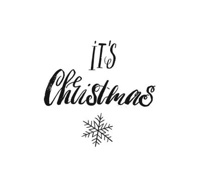 Hand drawn vector Merry Christmas rough freehand graphic greeting design element Stock Illustration