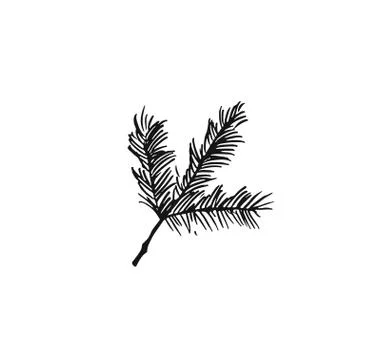 Hand drawn vector Merry Christmas rough freehand graphic greeting decoration Stock Illustration