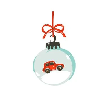 Hand drawn vector Merry Christmas time cartoon graphic illustration design Stock Illustration