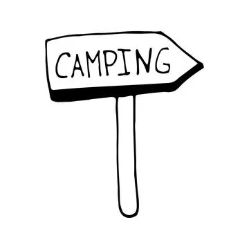 Hand drawn vector navigation doodle camping clipart. Isolated on Stock Illustration