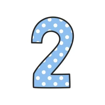 Hand drawn vector number 2 isolated on white background Stock Illustration