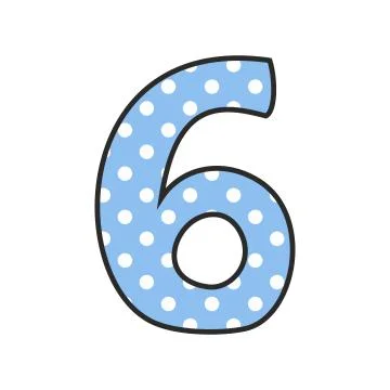 Hand drawn vector number 6 isolated on white background Stock Illustration