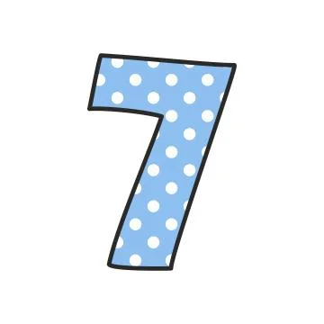 Hand drawn vector number 7 isolated on white background Stock Illustration