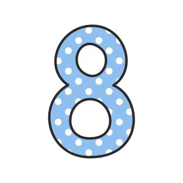 Hand drawn vector number 8 isolated on white background Stock Illustration