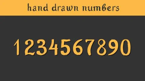 Hand drawn vector numbers Stock Illustration