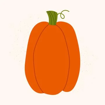 Hand drawn vector orange pumpkin. Isolated fall vegetable on light background Stock Illustration