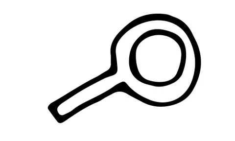 Hand drawn vector outline illustration of magnifier icon Stock Illustration