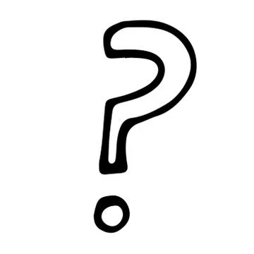 Hand drawn vector outline illustration of question mark icon Stock Illustration