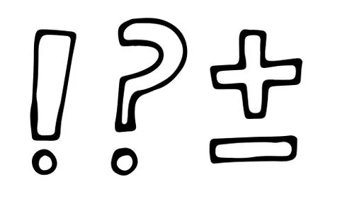 Hand drawn vector outline illustration of math icons Illustrazione stock