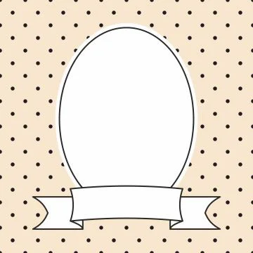 Hand drawn vector photo frame on polka dots pastel background Stock-Illustration