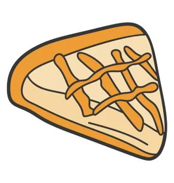 Hand drawn vector of pizza icon Stock Illustration