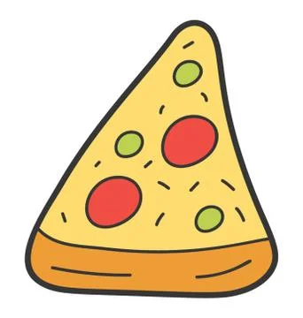 Hand drawn vector of pizza icon Stock Illustration