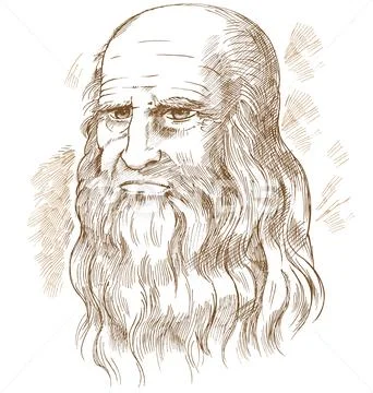 Hand drawn vector portrait. Leonardo Da Vinci Illustration #99300708