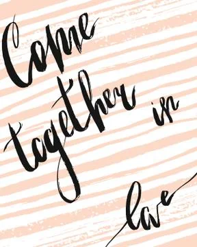 Hand drawn vector poster with handwritten ink lettering イラスト素材