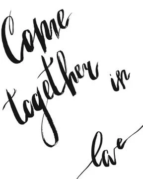 Hand drawn vector poster with handwritten ink lettering romantic phase Stock Illustration