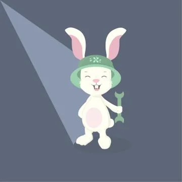 Hand-drawn vector rabbit. Simple cartoon bunny isolated. Stock Illustration