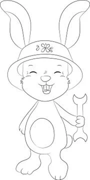 Hand-drawn vector rabbit. Simple cartoon bunny isolated. Stock Illustration