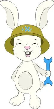 Hand-drawn vector rabbit. Simple cartoon bunny isolated. Stock Illustration