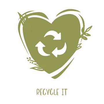 Hand drawn vector recycle icon Stock Illustration