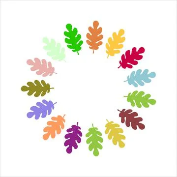 Hand drawn vector round frame. Floral wreath with leaves, berries, branches D Stock Illustration