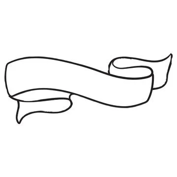 Hand drawn Vector Scroll Banner. Sketch Retro Tape frame for text. Scrolling Stock Illustration