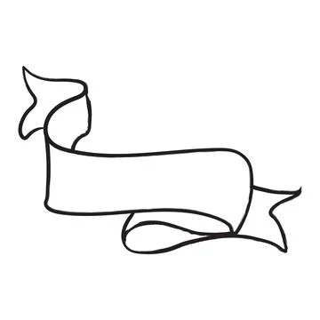 Hand drawn Vector Scroll Banner. Sketch Retro Tape frame for text. Scrolling Illustrazione stock