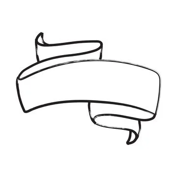 Hand drawn Vector Scroll Banner. Sketch Retro Tape frame for text. Scrolling Stock Illustration