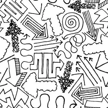 Hand drawn vector seamless pattern / background Stock Illustration