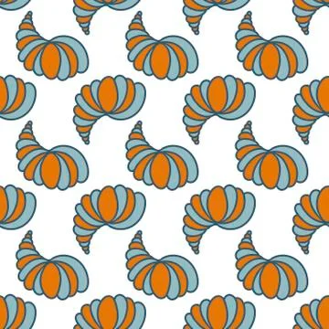 Hand drawn vector seamless pattern with abstract elements, line art. For fabr Illustrazione stock