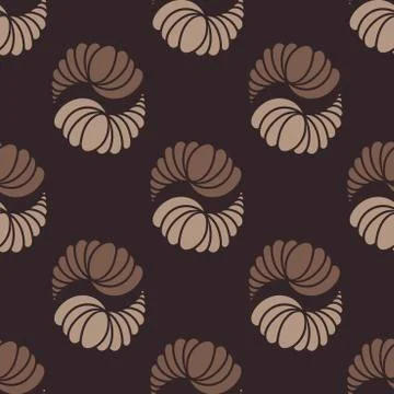 Hand drawn vector seamless pattern with abstract elements on a dark chocolate Illustrazione stock