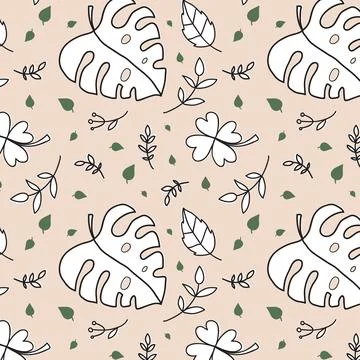 Hand drawn vector seamless pattern of ecology concepts, designs, and icons .. Stock Illustration