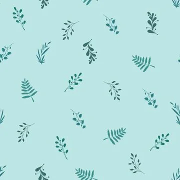Hand drawn vector seamless pattern with floral elements. Vector pattern with  스톡 일러스트
