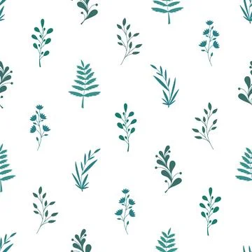Hand drawn vector seamless pattern with floral elements. Vector pattern wit.. Stockillustratie