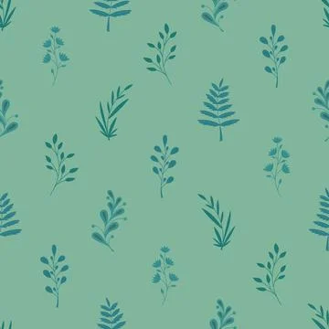 Hand drawn vector seamless pattern with floral elements. Vector pattern wit.. Illustrazione stock