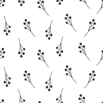 Hand drawn vector seamless pattern with floral elements. Vector pattern wit.. Illustrazione stock