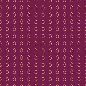 Hand drawn vector seamless repeating pattern with raindrop shapes in golden Stock Illustration