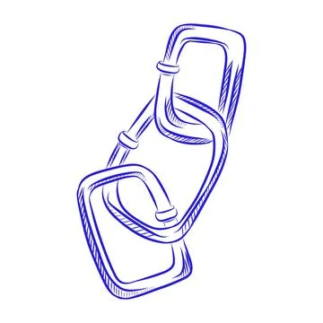 Hand drawn vector sketch of chain, blue line art Stock-Illustration