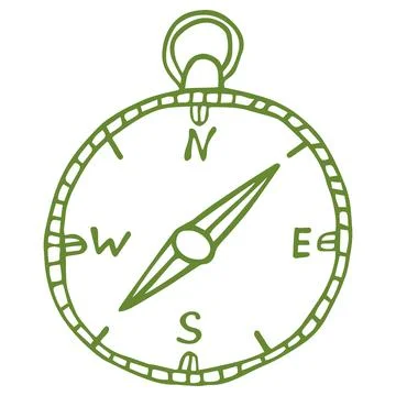 Hand-drawn vector sketch of compass Stock Illustration