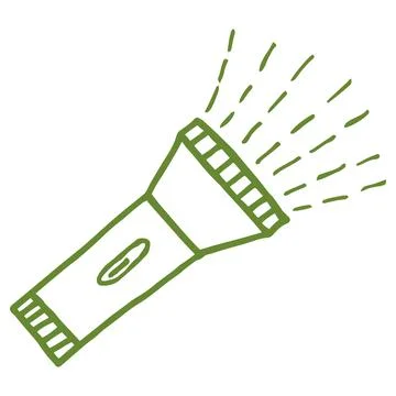 Hand-drawn vector sketch of flashlight Stock Illustration