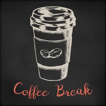 Hand drawn vector sketch illustration - coffee shop or cafe menu, creative Stock Illustration