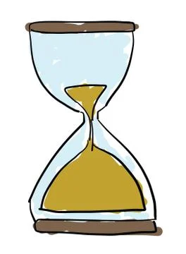 Hand drawn vector sketch illustration of sand watch. Stock Illustration