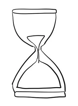 Hand drawn vector sketch illustration of sand watch. Illustrazione stock
