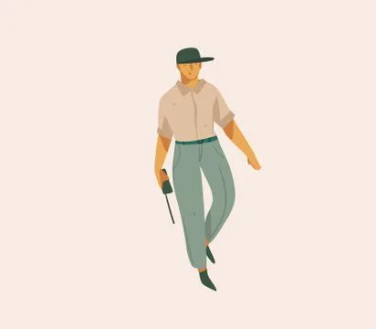 Hand drawn vector stock abstract graphic illustration with a man in uniform on Ilustración de archivo