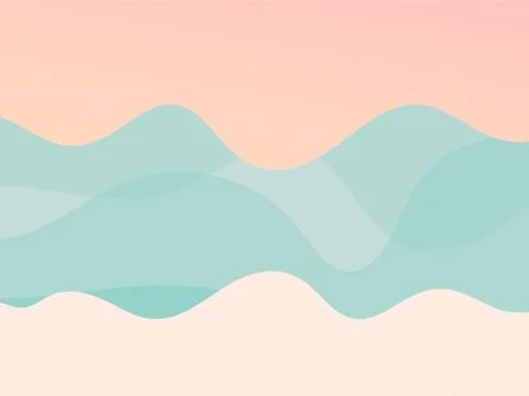 Hand drawn vector stock abstract graphic illustration with ocean waves sea shore Stock Illustration