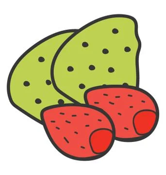 Hand drawn vector of strawberries icon Stock Illustration