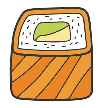 Hand drawn vector of sushi Stock Illustration